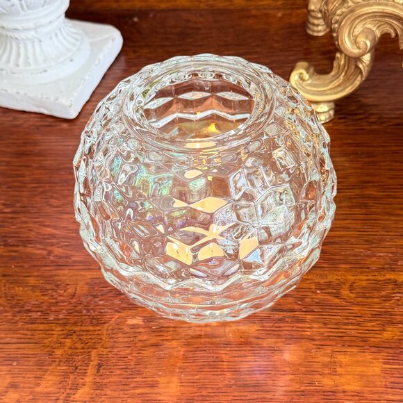 Vintage HOMCO iridescent glass Fairy Lamp Cubist Geometric Style - Picture 3 of 16